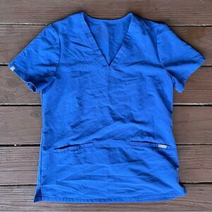 FIGS Casma Blue Scrub Top S